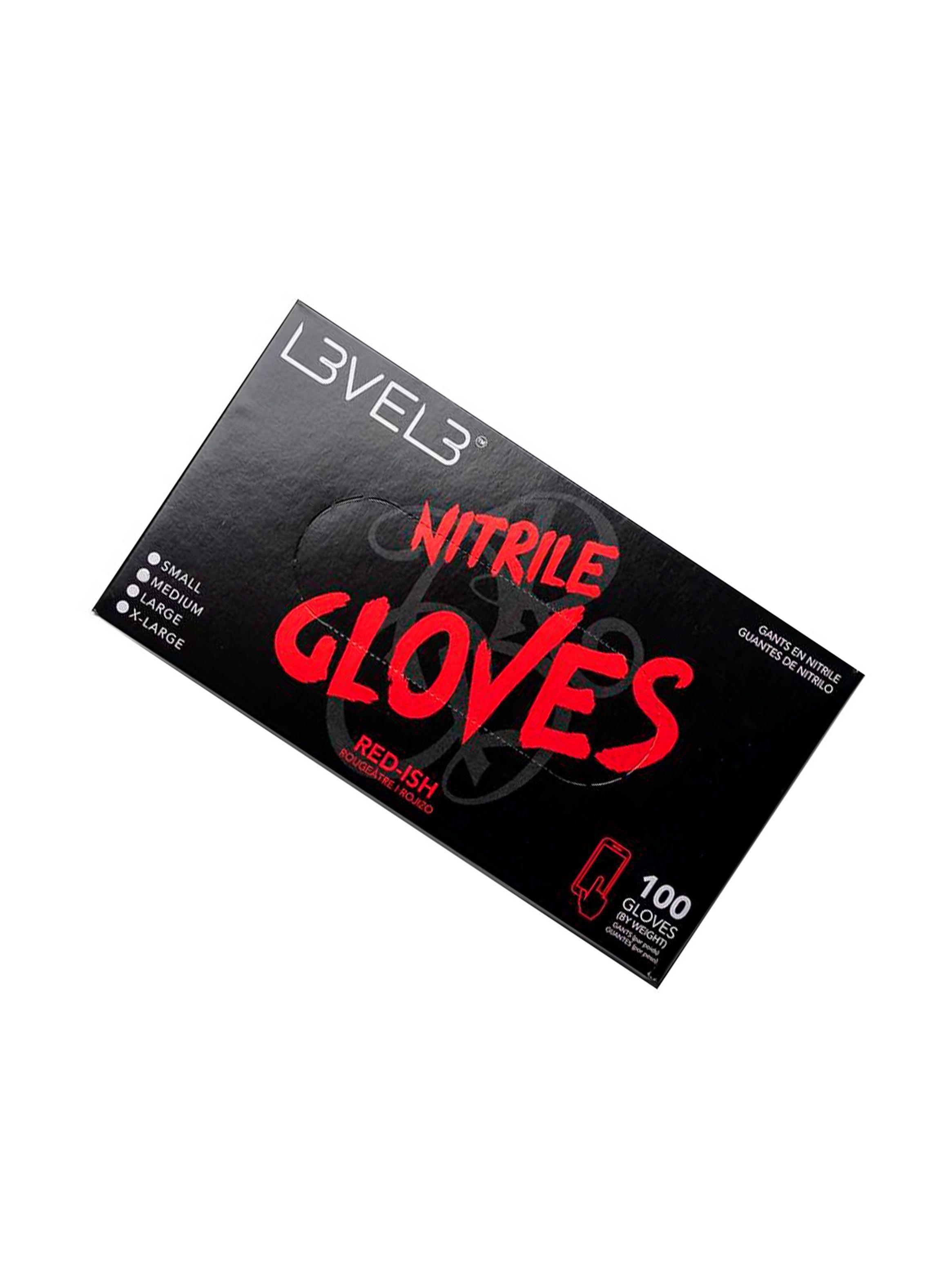 Caja Guantes De Nitrilo Level3 Rojo Talla L 100 Unidades-1