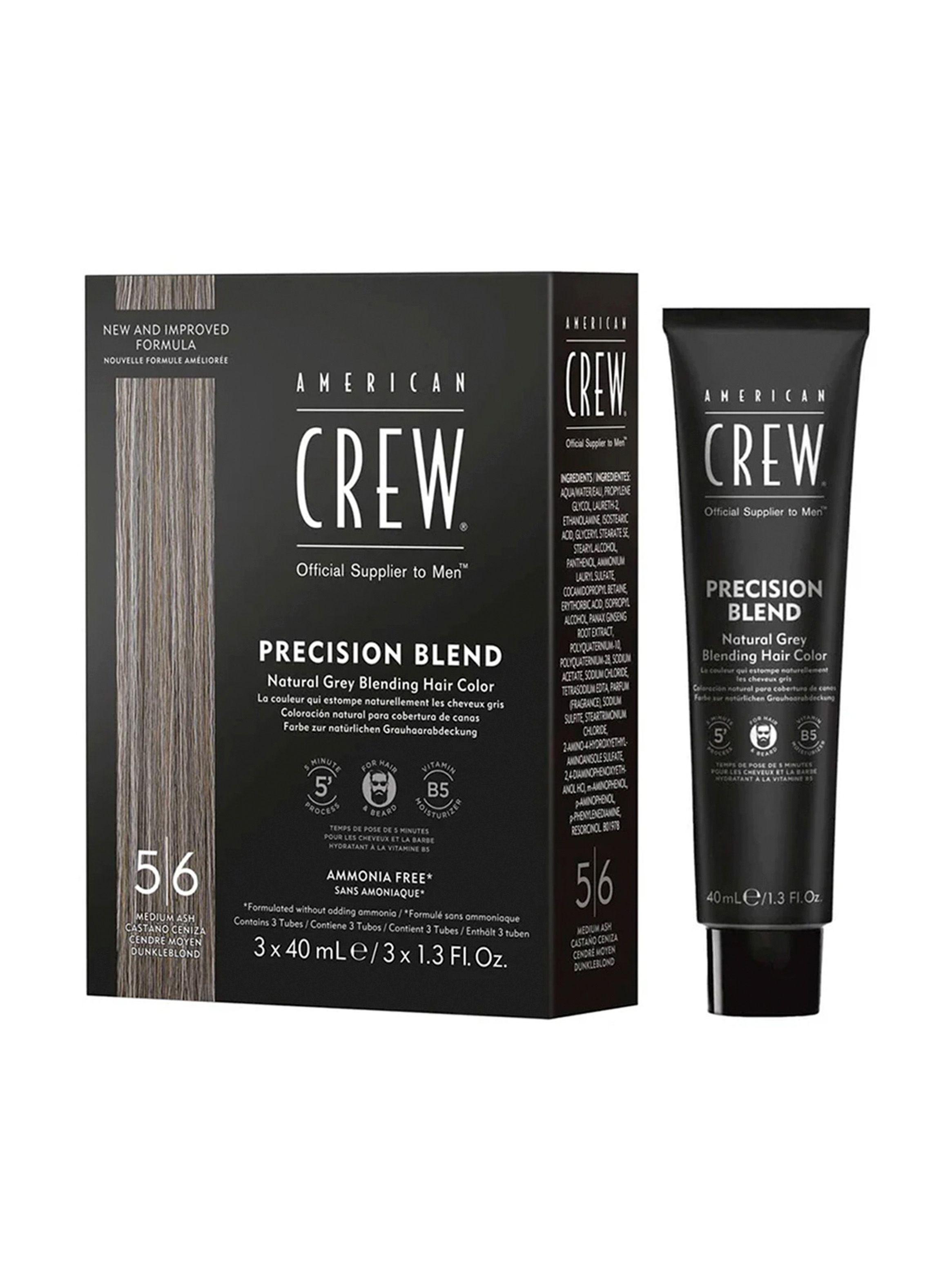 AMERICAN CREW - Tintura Sin Amoniaco 100% Cobertura Canas Barba y cabello 3 Tubos de 40ml c/u No incluye Oxidante - 5-6 Castaño Ceniza-0