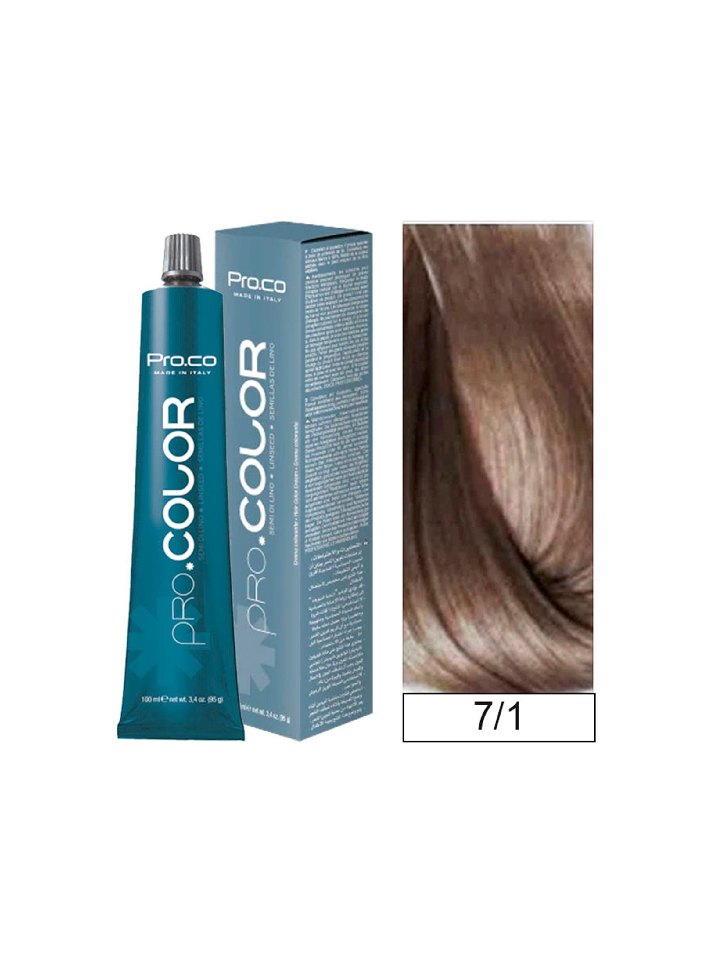 Tintura Permanente Pro.color BBcos  7/1 Rubio Ceniza 100ml-0