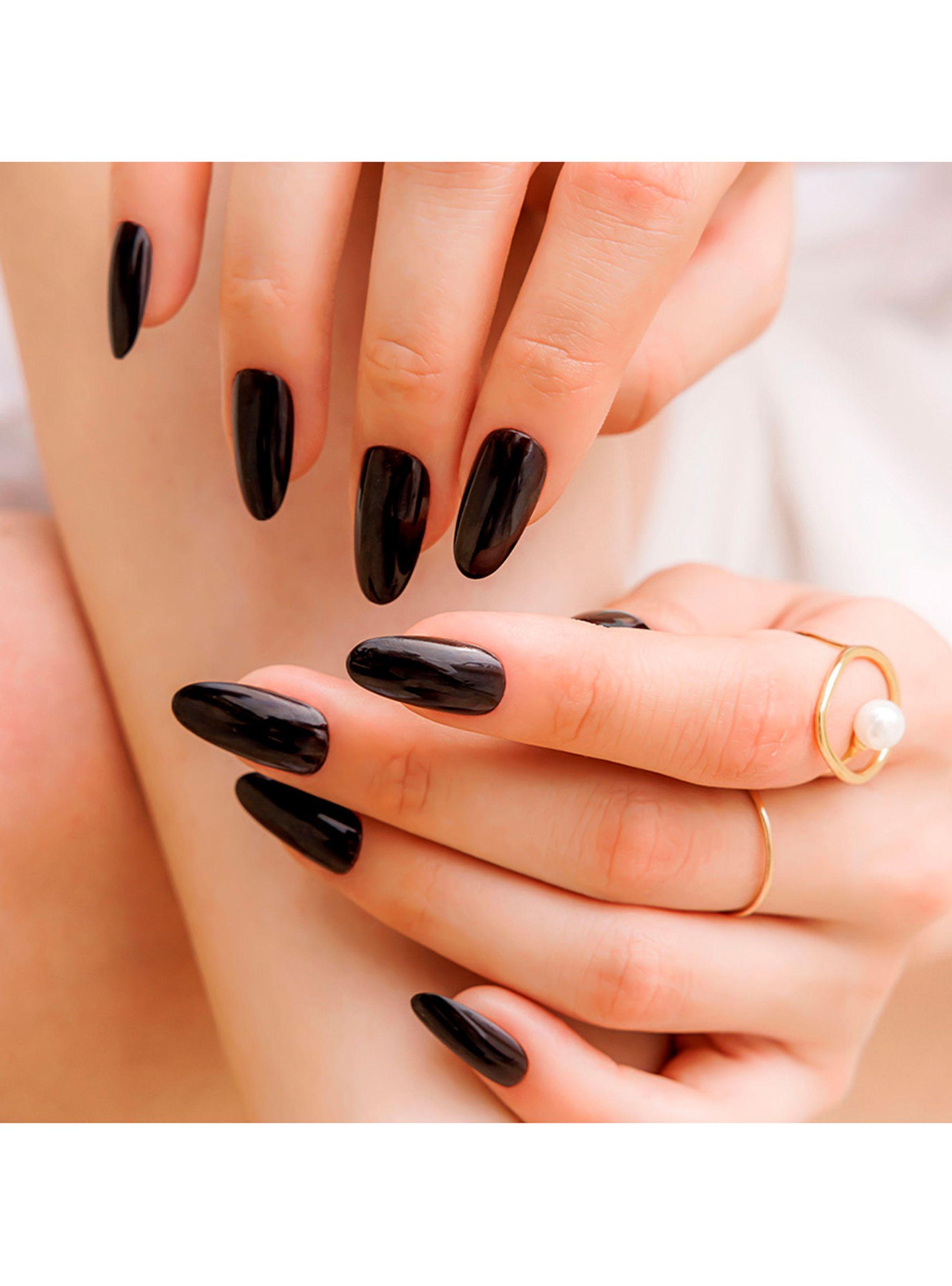 MUZMAK - Uñas Press On New Black Almond 36 U.-2