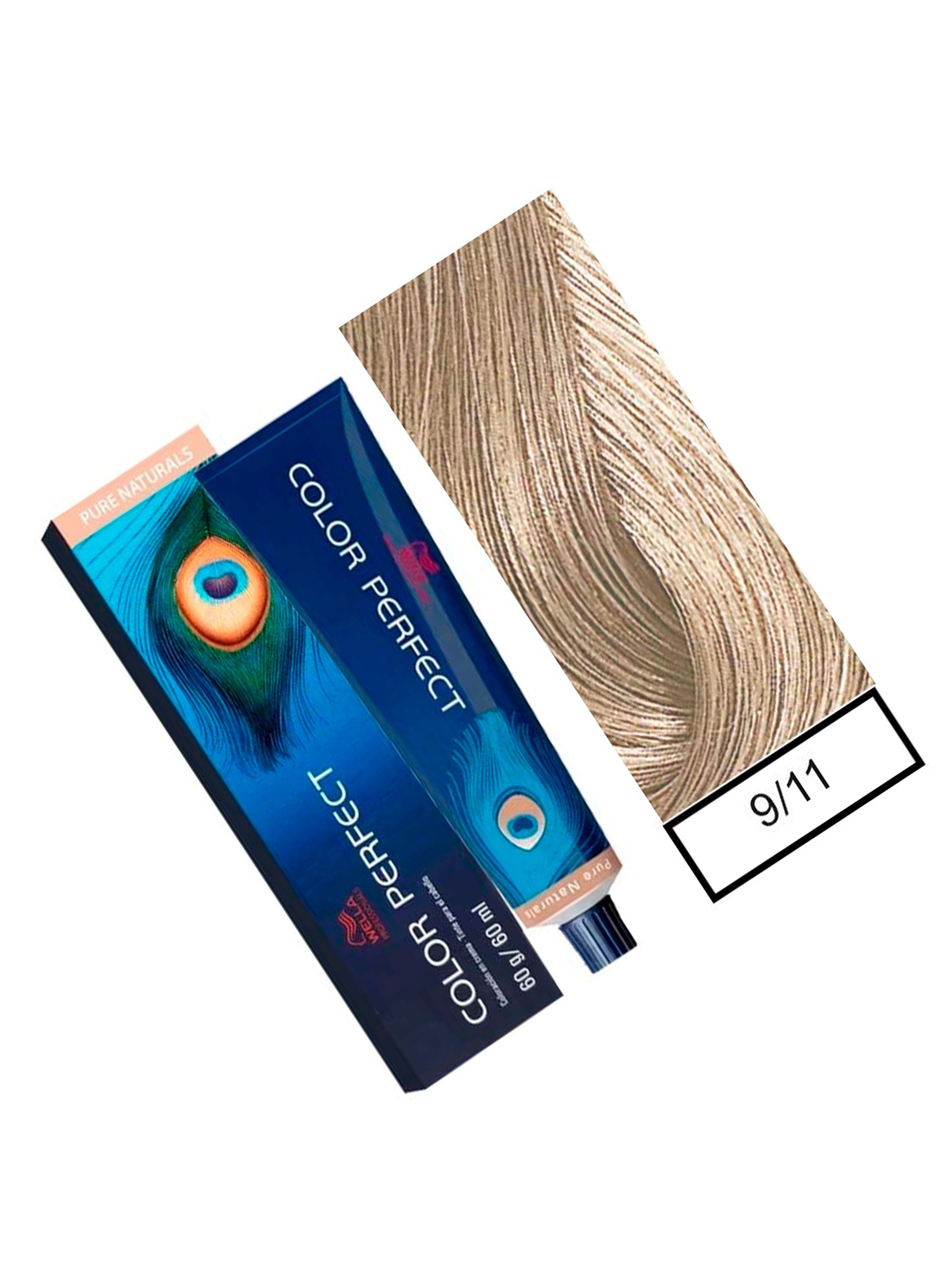WELLA-tintura permanente color perfect 9/11 rubio extra claro ceniza intenso 60gr + oxidante 20vol 60ml-1
