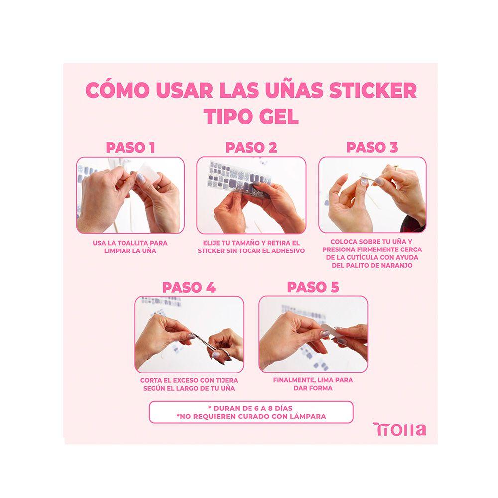 Uñas Sticker Efecto Gel Tiolla Popping Gold-2
