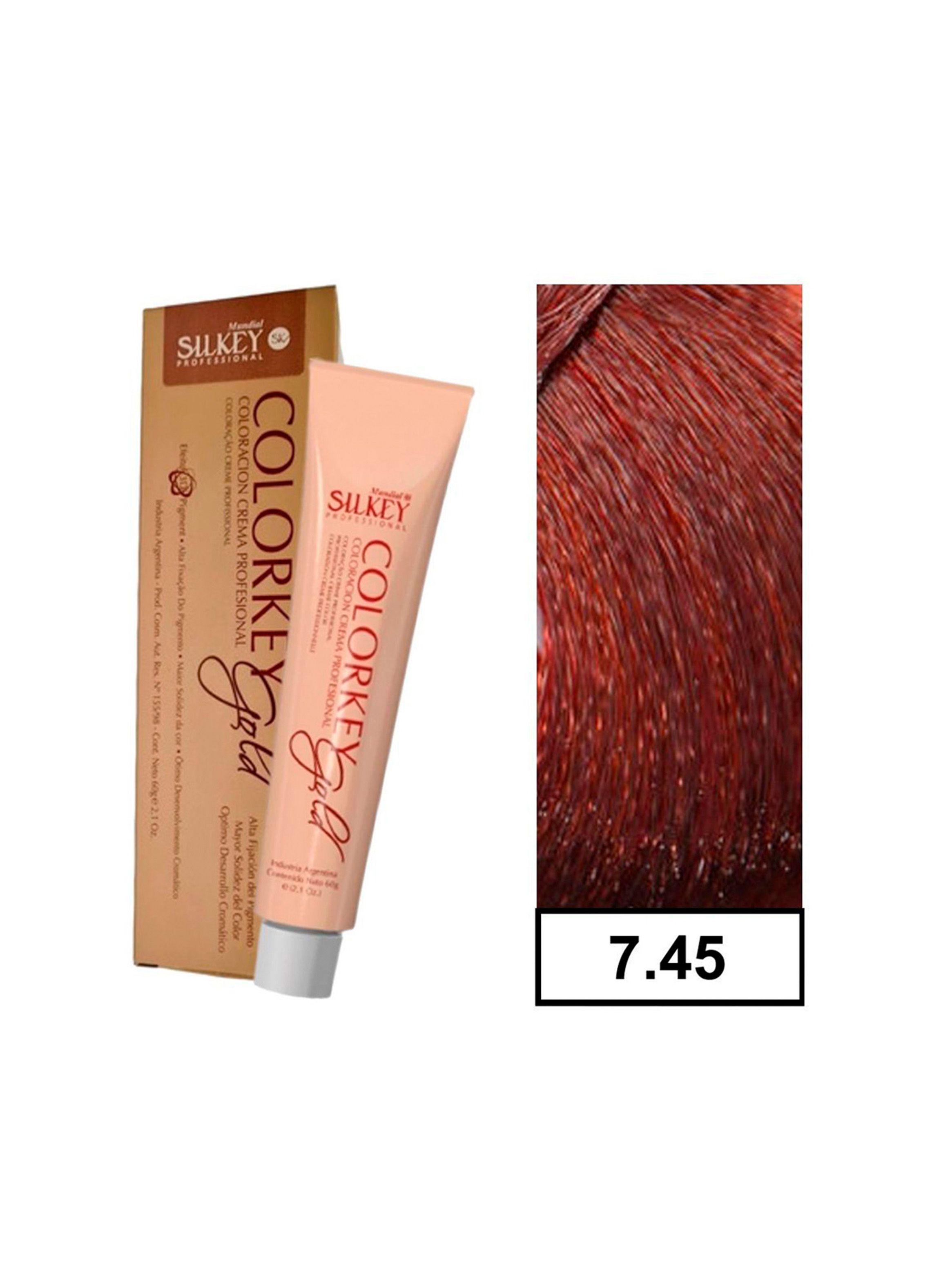 COLORKEY GOLD - Tintura Permanente Efecto 3D Pigment 60gr  - 7.45 Rubio Mediano Cobrizo Caoba-0