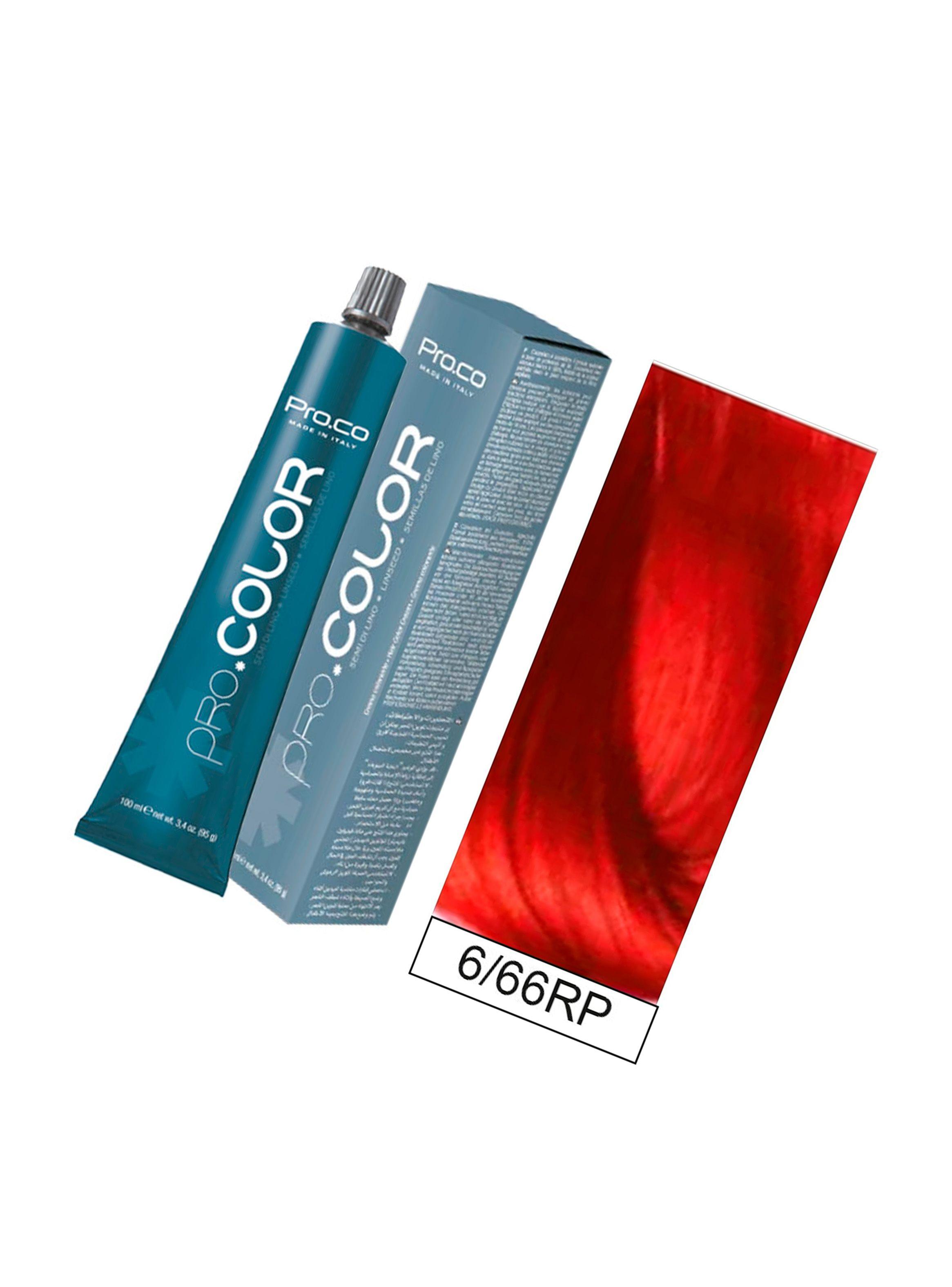 Tintura Permanente Pro.color BBcos  6/66 RP Rubio Oscuro Rojo Intenso 100ml-1