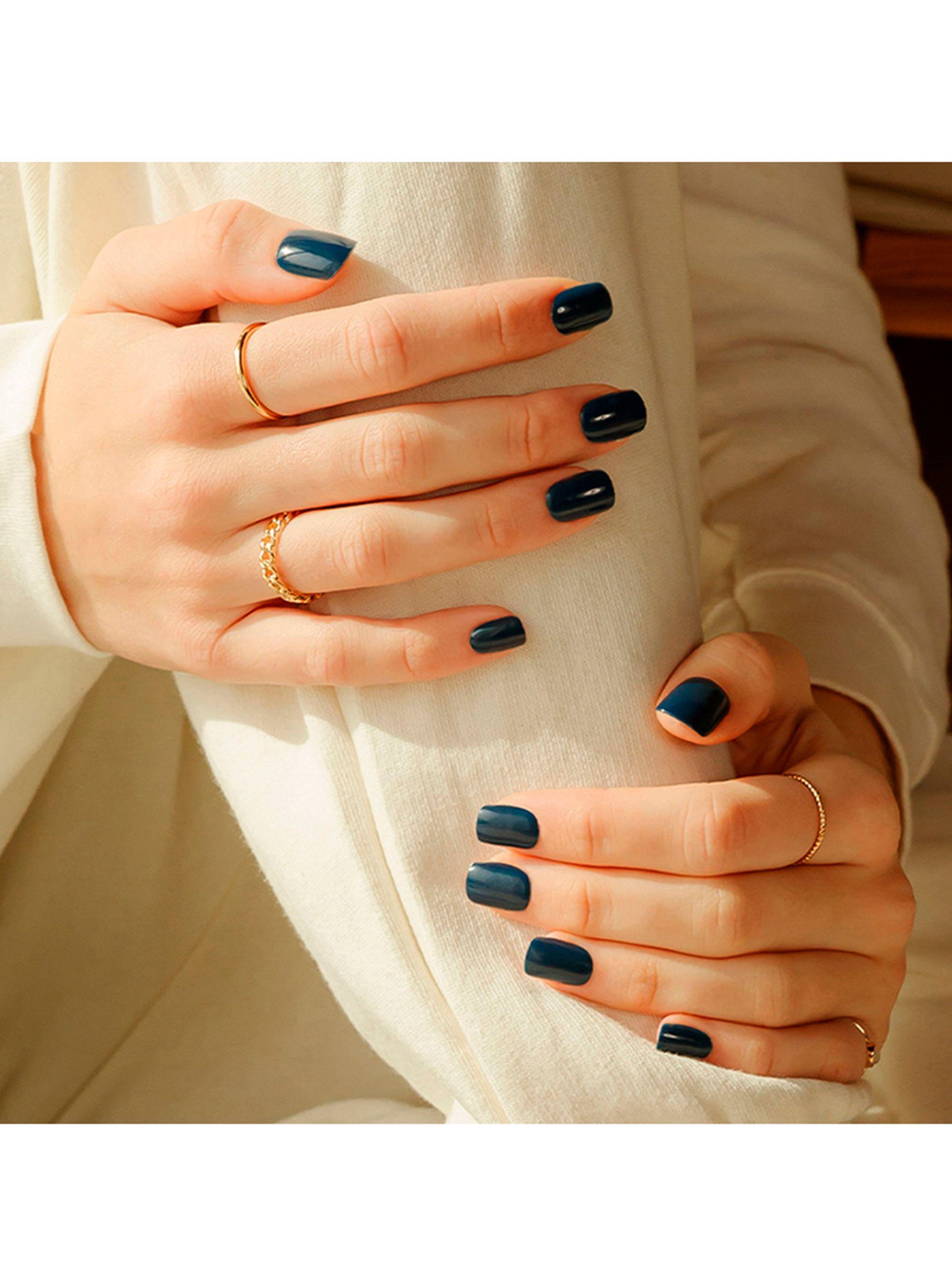 MUZMAK - Uñas Press On Classic Navy Regular Square 36 U.-2