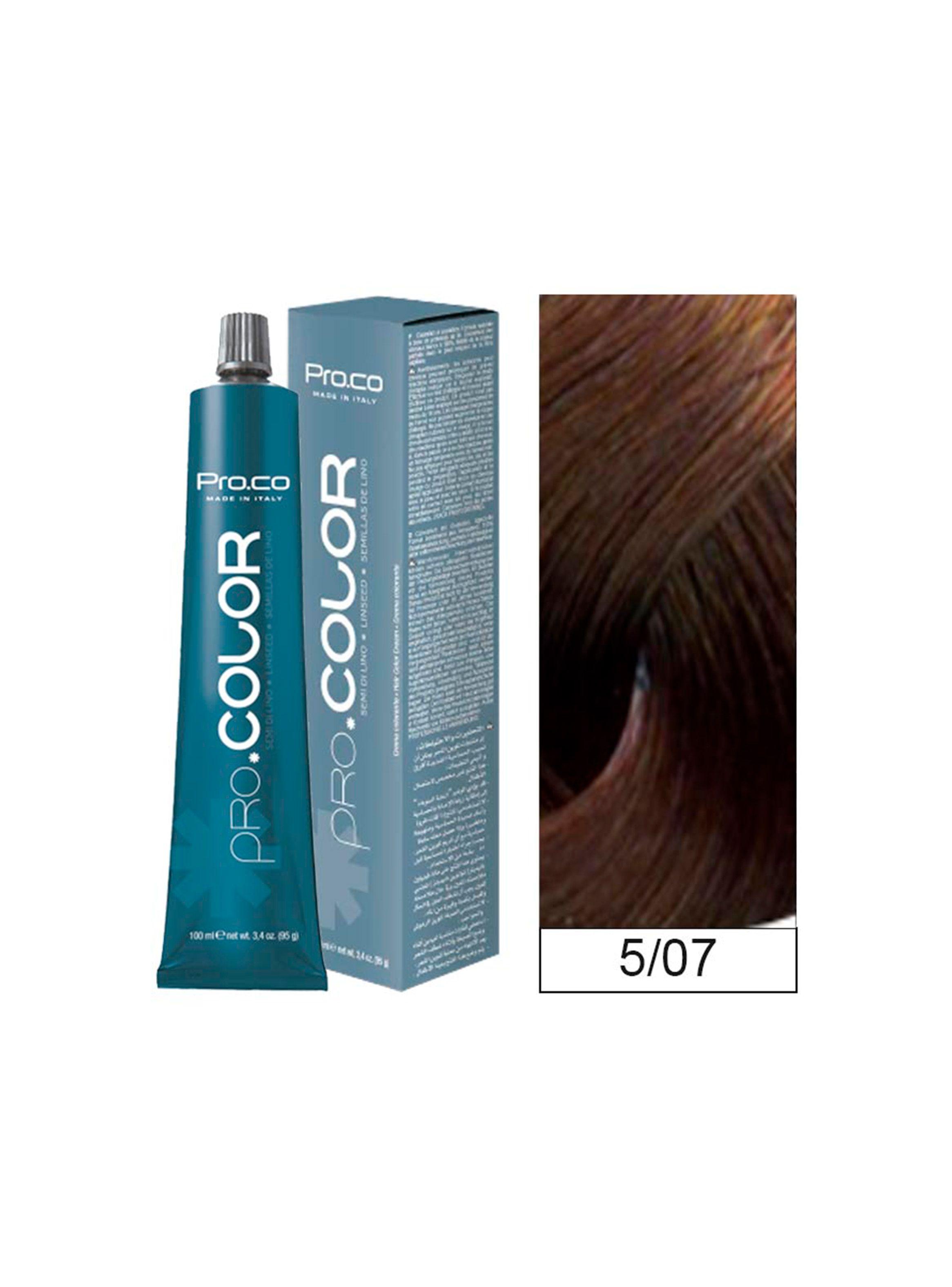 Tintura Permanente Pro.color BBcos  5/07 Castaño Claro Tabaco 100ml-0