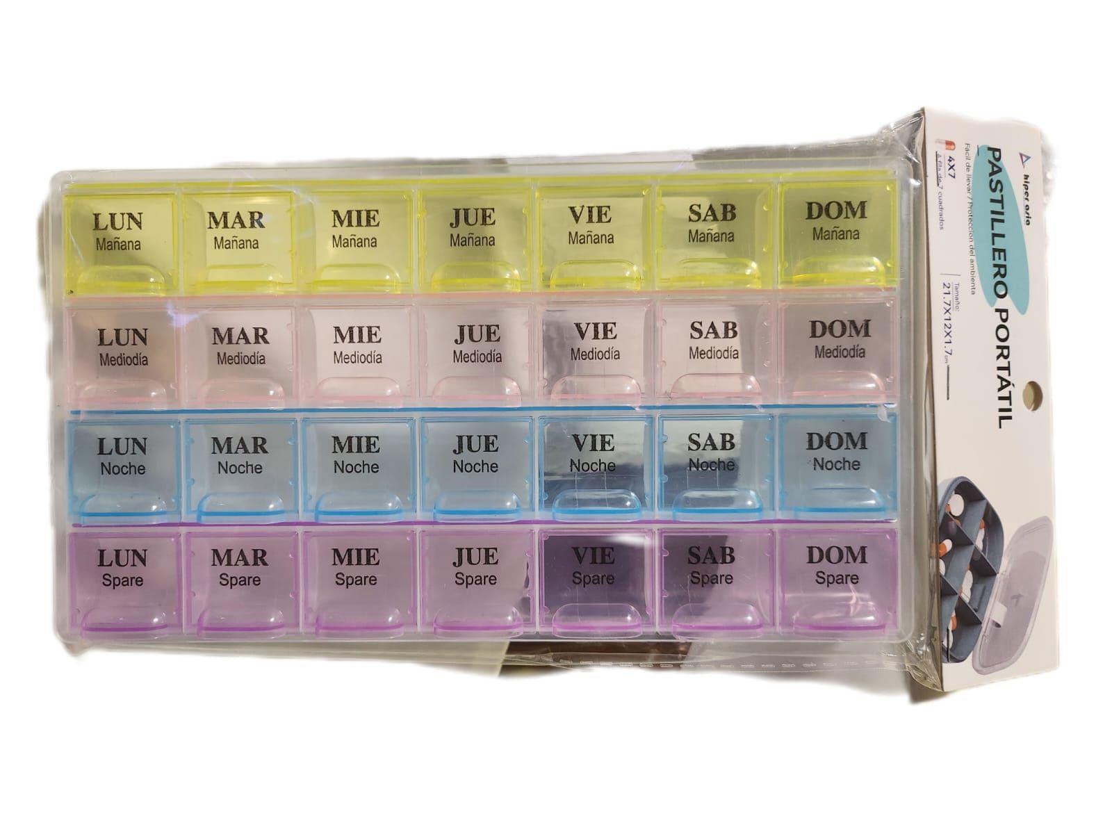 Pastillero Portatil 4 Porciones Dia X 7 Medidas 21x12x1.7cm-0