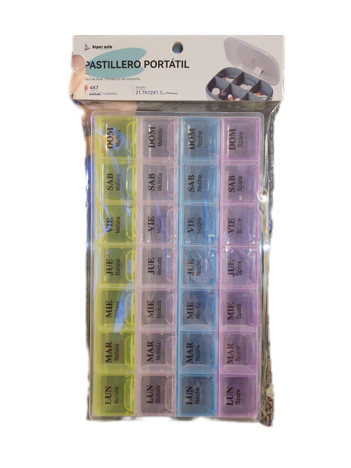Pastillero Portatil 4 Porciones Dia X 7 Medidas 21x12x1.7cm-1