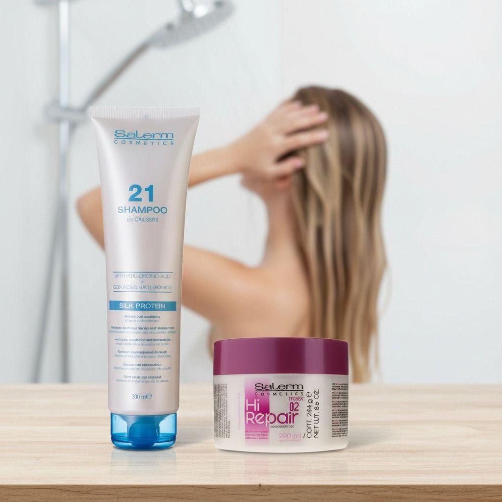Shampoo Salerm 21 Y Mascarilla Hi Repair Reparacion-2