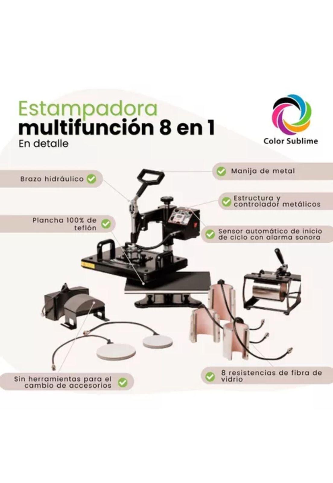 Maquina Estampadora 9en1 Sublimacion Plancha Poleras Tazones-2