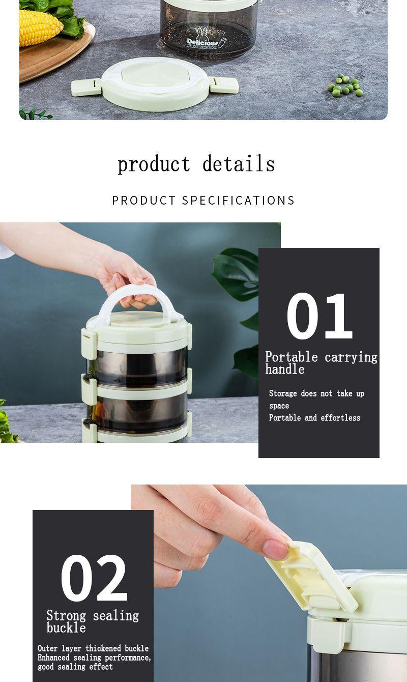 Hermetico Bento Box De Acero Inoxidable 304 - 2 Niveles-3