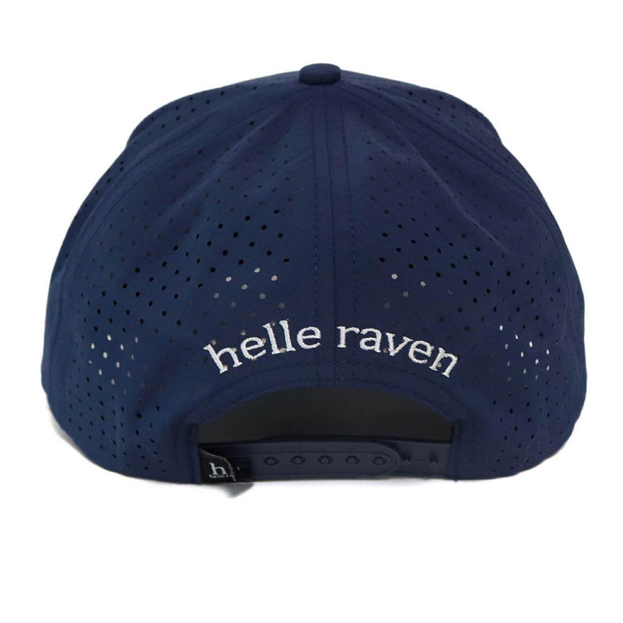 Gorro snapback marca helle raven visera curva color azul marino-2