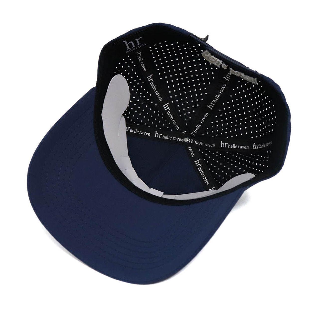 Gorro snapback marca helle raven visera curva color azul marino-3