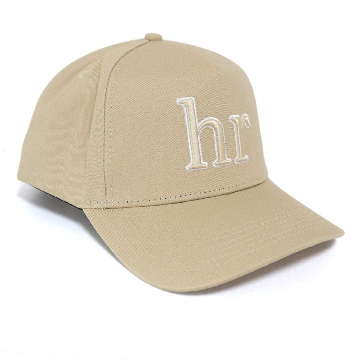 Gorro snapback marca helle raven hr visera curva color beige ajustable-1