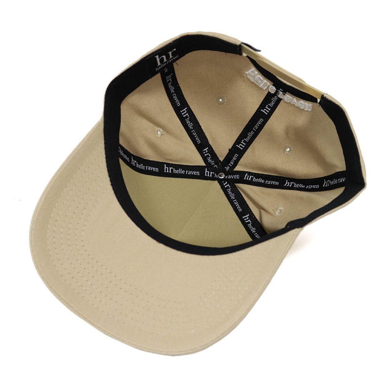 Gorro snapback marca helle raven hr visera curva color beige ajustable-3