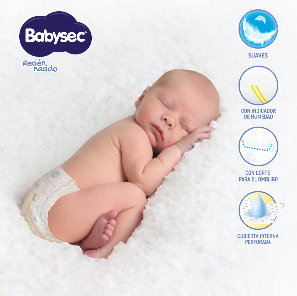 Pañales De Bebé Babysec Recien Nacido Ultrasuave 34 Un Rn-3