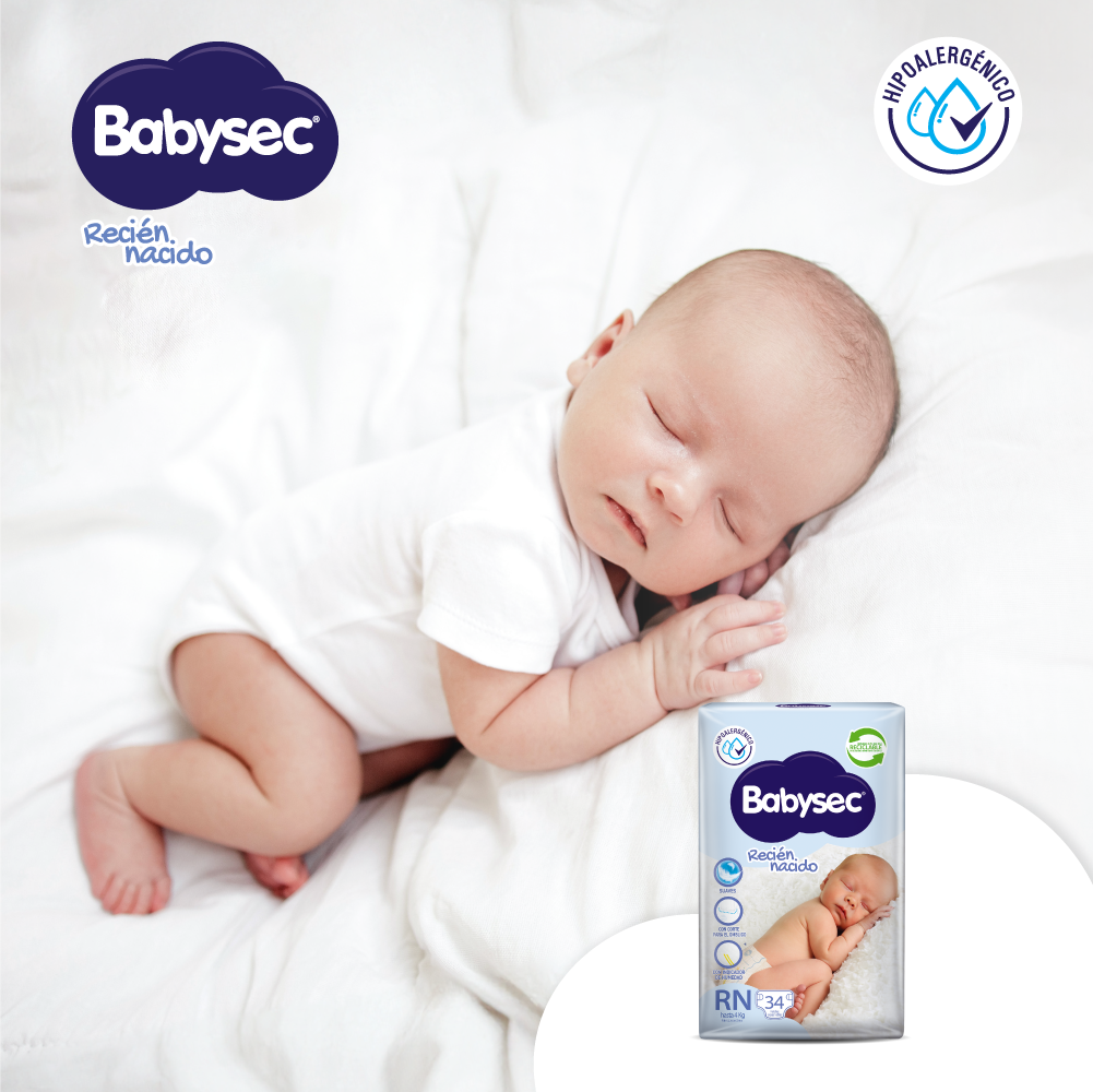 Pañales De Bebé Babysec Recien Nacido Ultrasuave 34 Un Rn-4