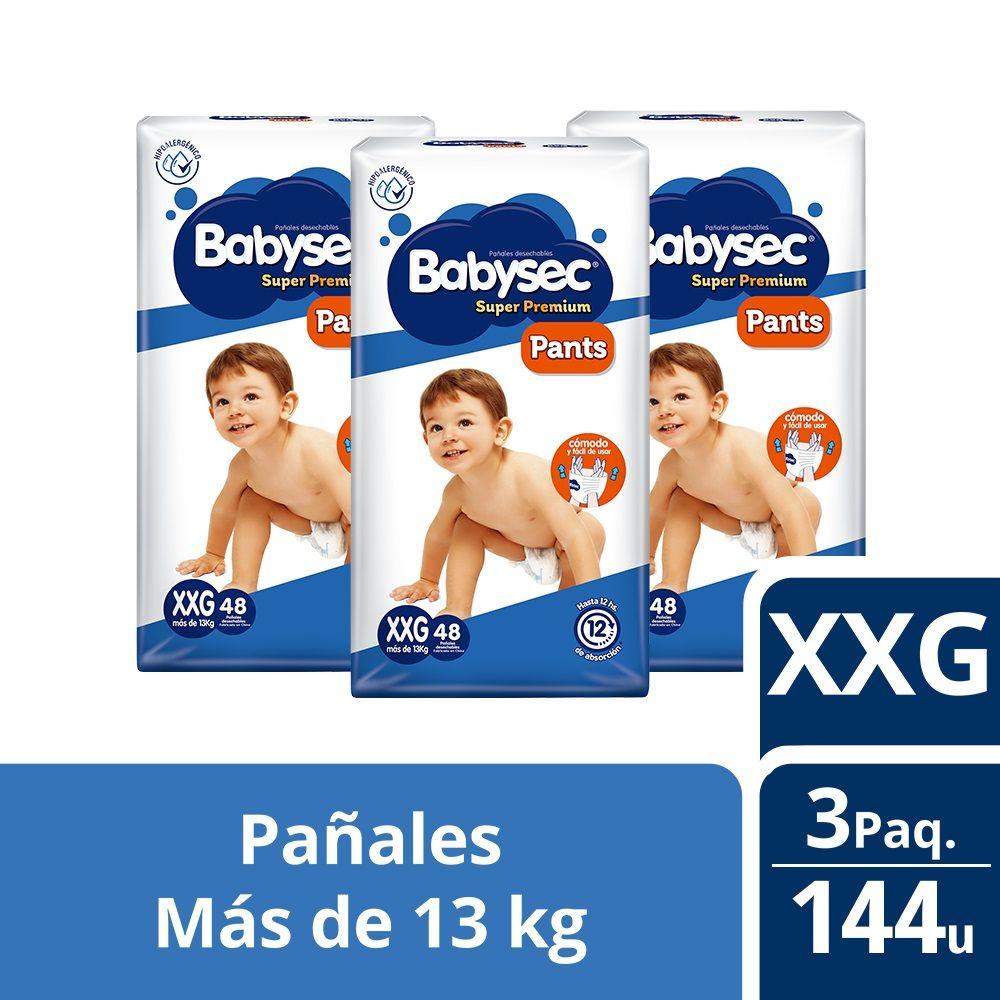 3 Paquetes Pants Babysec Super Premium 144 un Talla XXG-0