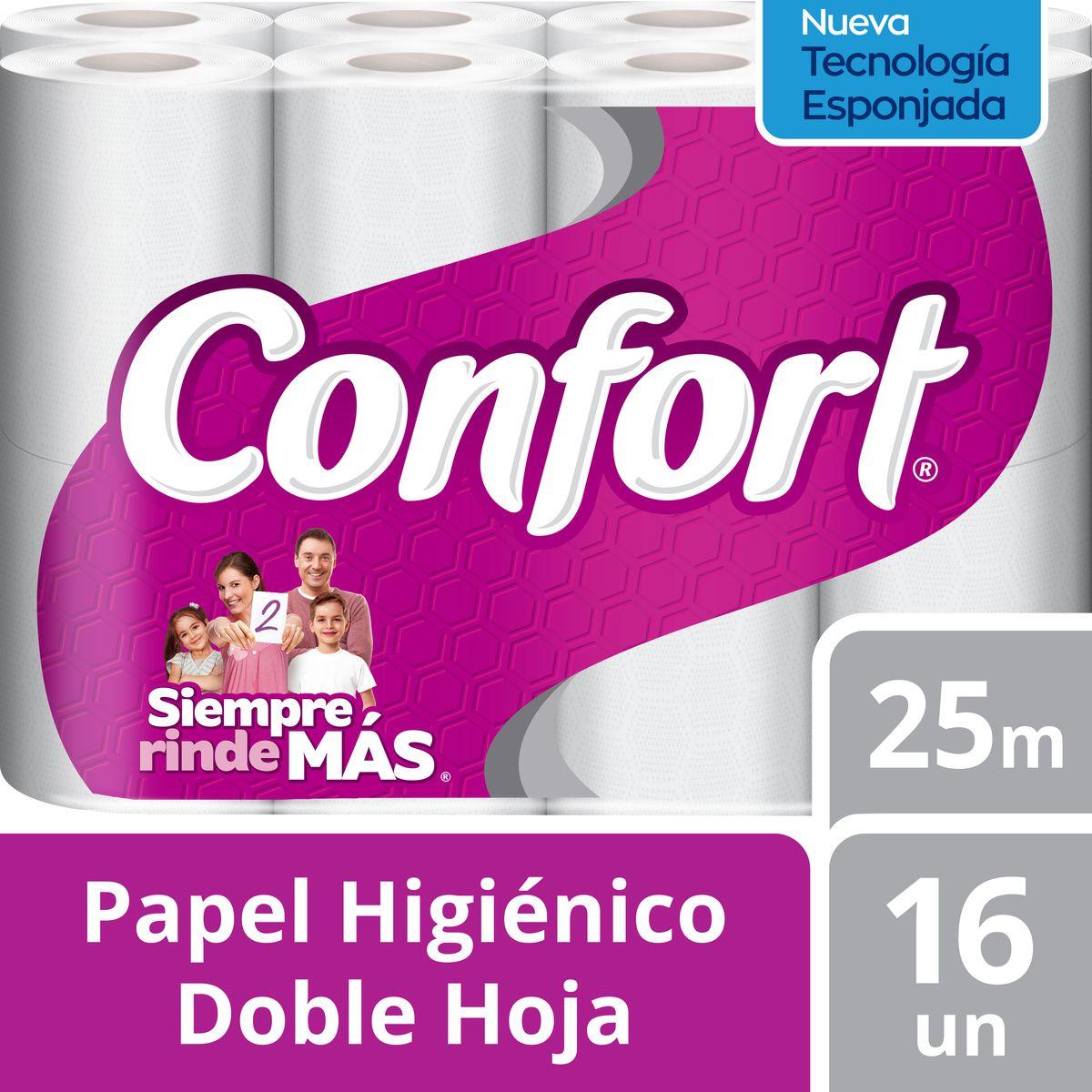 Papel Higiénico Confort Doble Hoja 16 Un 25 Mt-0