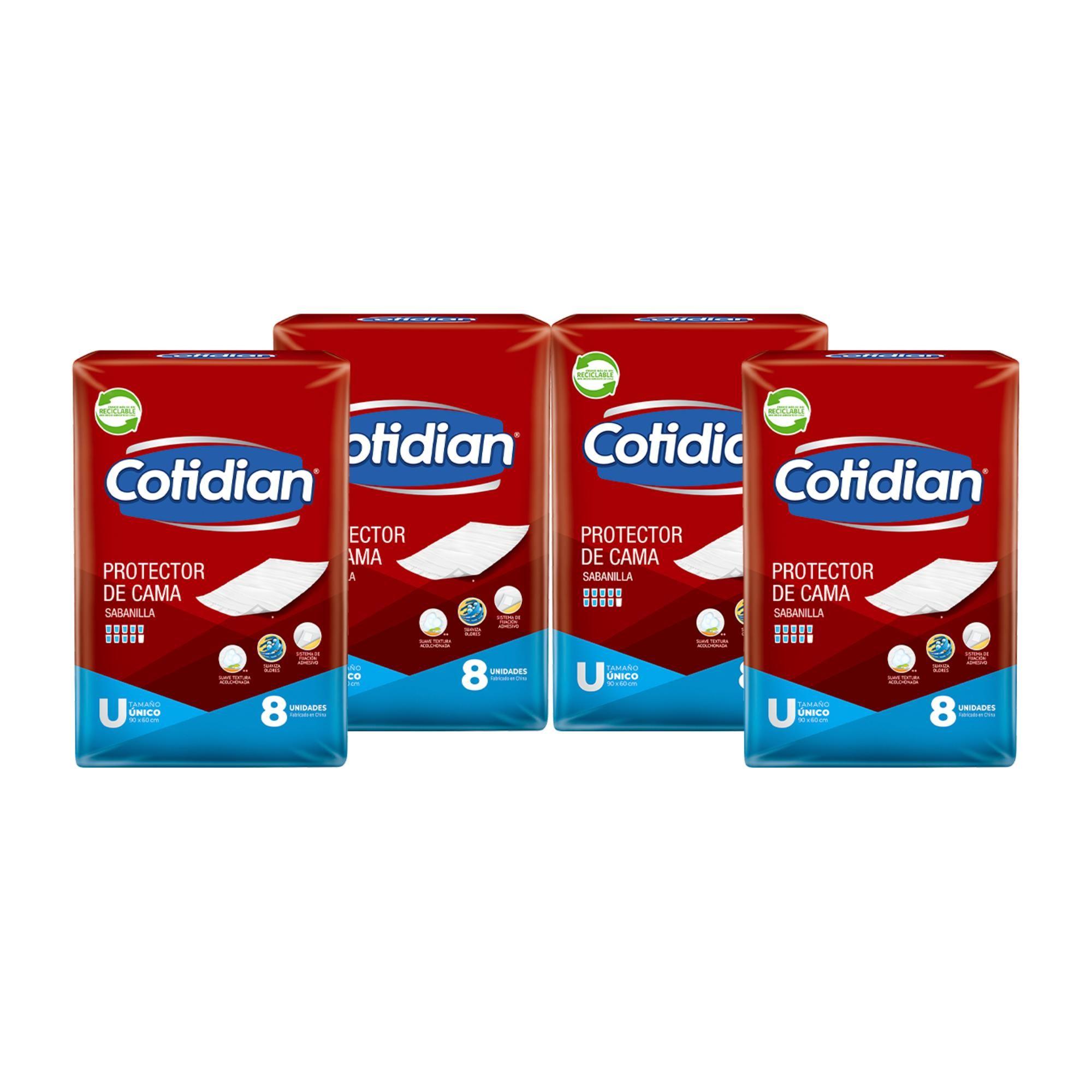 4 Paquetes Sabanillas Cotidian Gel Súper Absorbente 32 Un-1