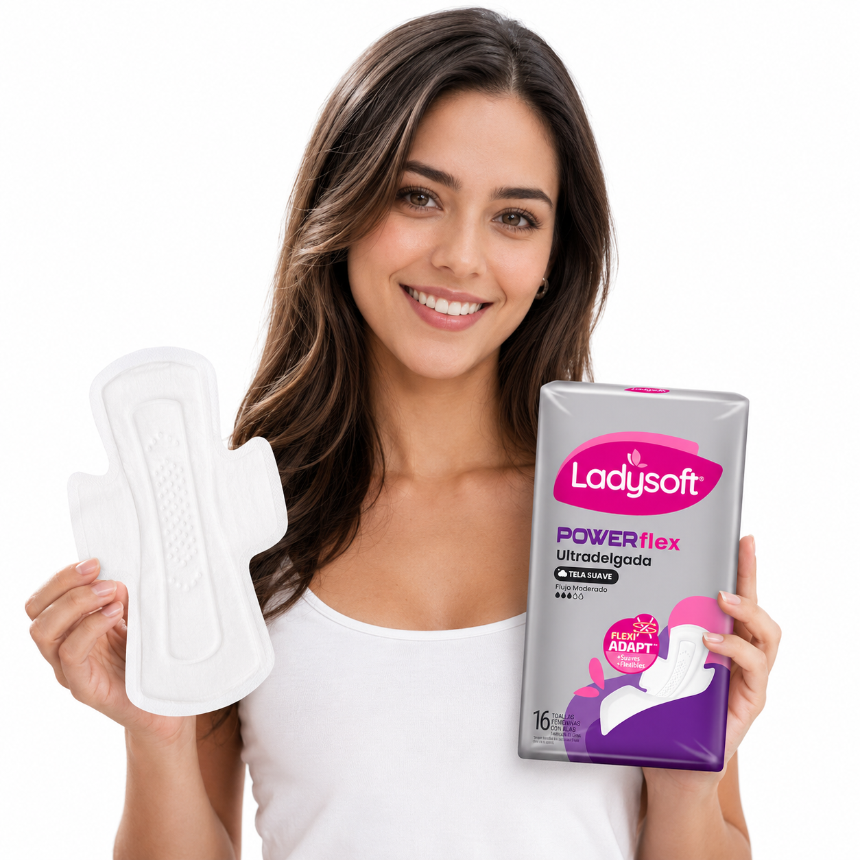 Toalla Femenina Ladysoft Ultradelgada Powerflex Diurna 16 un-1