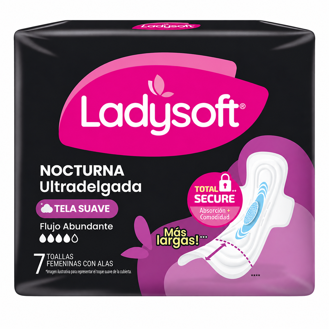 Toalla Femenina Ladysoft Nocturna Ultradelgadas Suave x7-2