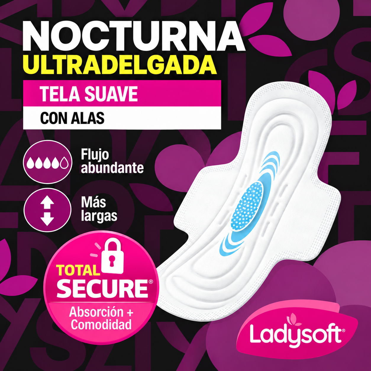 Toalla Femenina Ladysoft Nocturna Ultradelgadas Suave x7-4