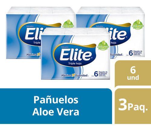 3 Paquetes Pañuelos Elite Aloe Vera 6 Paq 10 Un-0