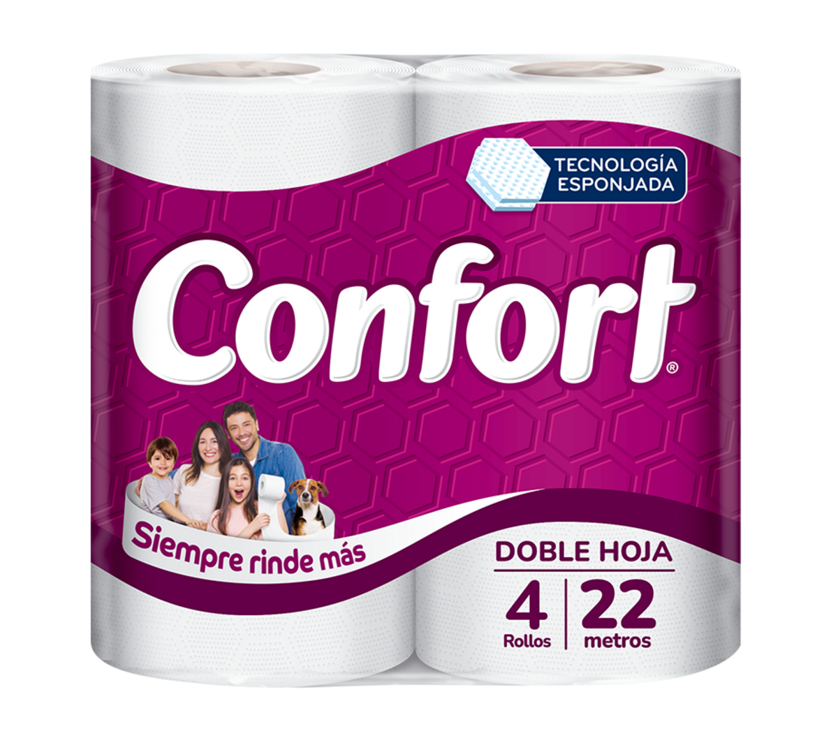 Papel Higiénico Confort Doble Hoja  4 un 22 mt-1