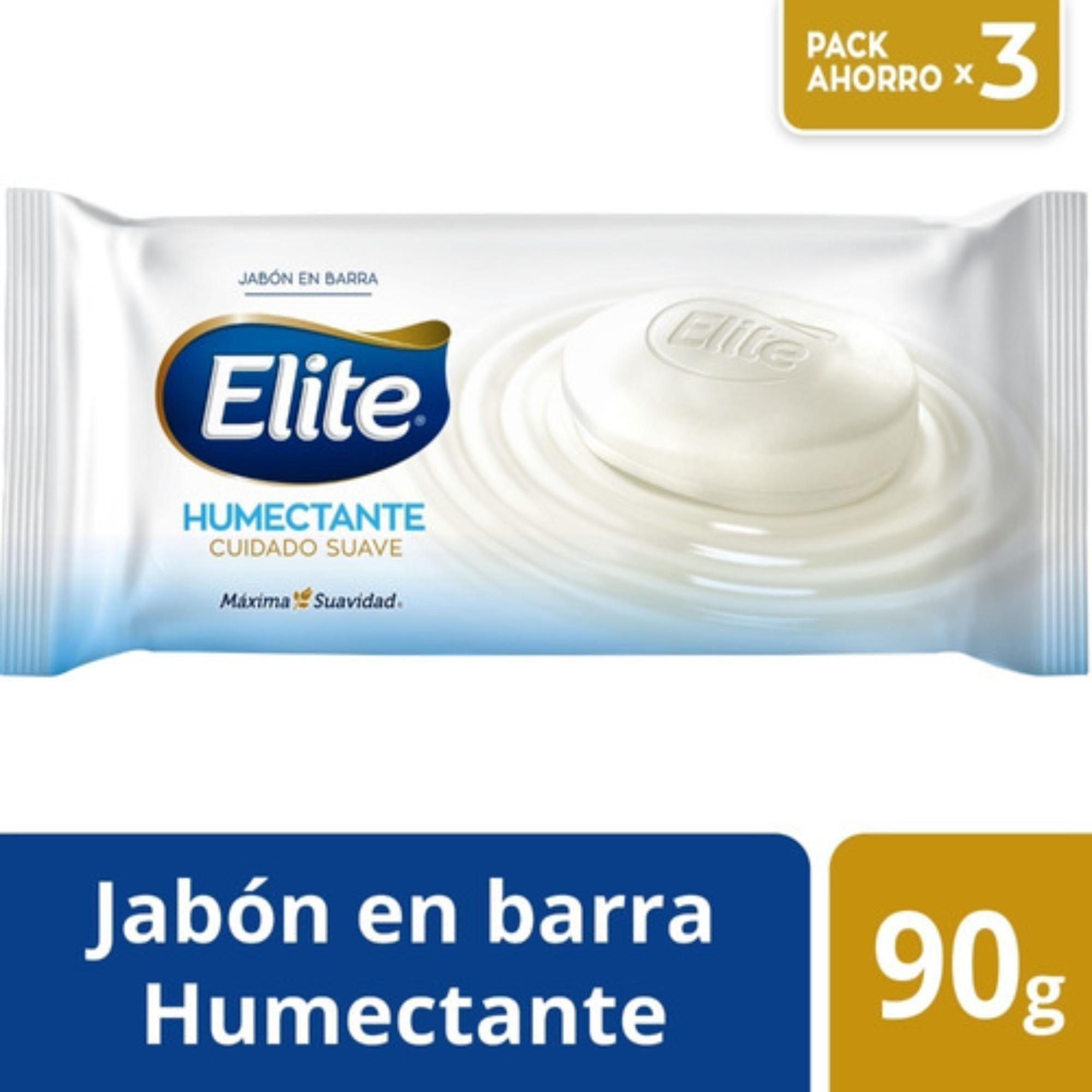 Jabón Barra Elite Humectante Cuidado Suave Pack 3 Un 90 Gr-0