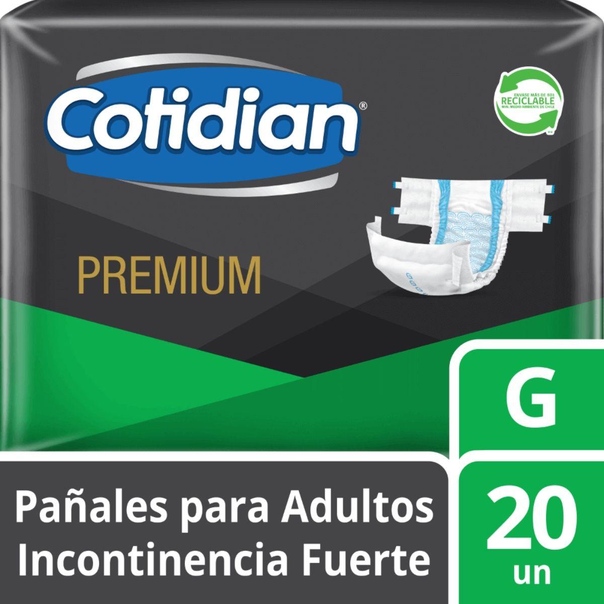 Pañales Adulto Cotidian Premium Incontinencia Fuerte 20 un G-0