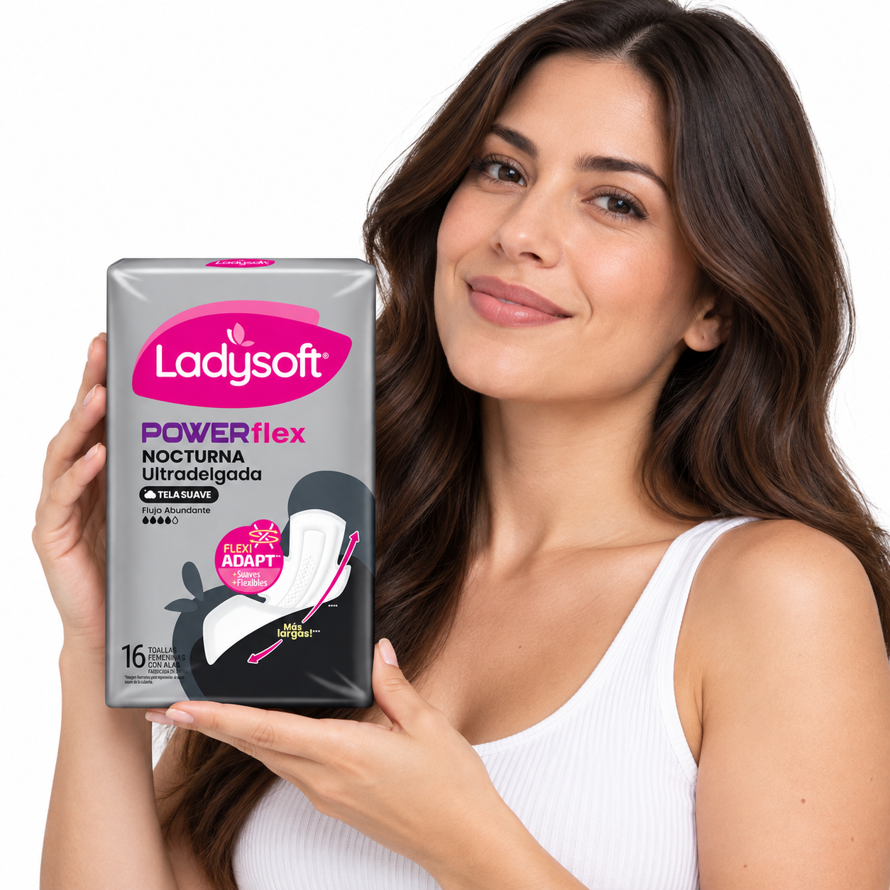 Toalla Femenina Ladysoft Ultradelgada Powerflex Nocturna 16u-1