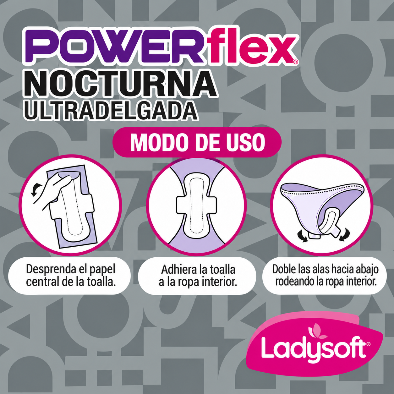 Toalla Femenina Ladysoft Ultradelgada Powerflex Nocturna 16u-3