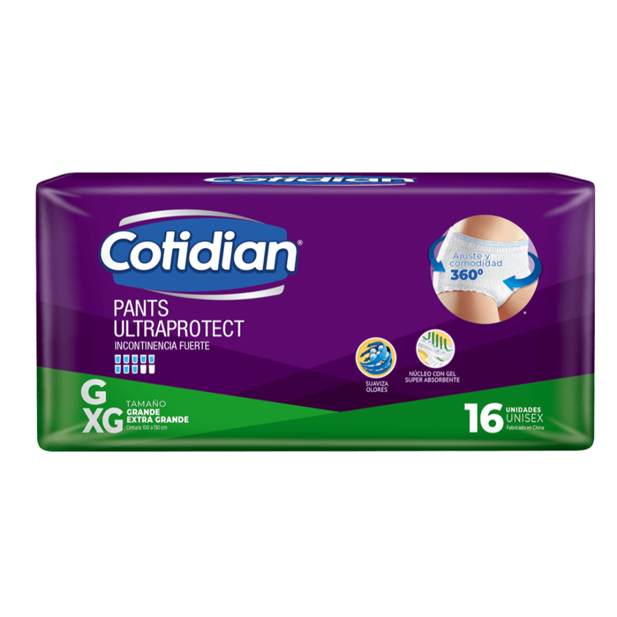 Pants Cotidian Ultra Protect Incontinencia Fuerte 16 Un G/XG-1