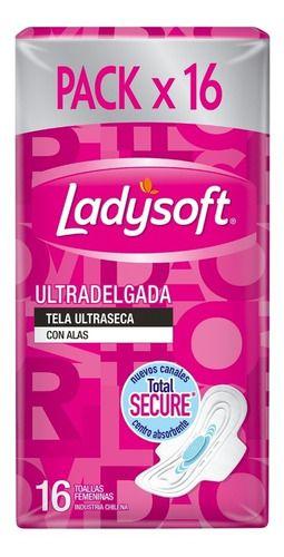 Toalla Femenina Ladysoft Ultradelgada Tela Ultraseca 16 Un-1