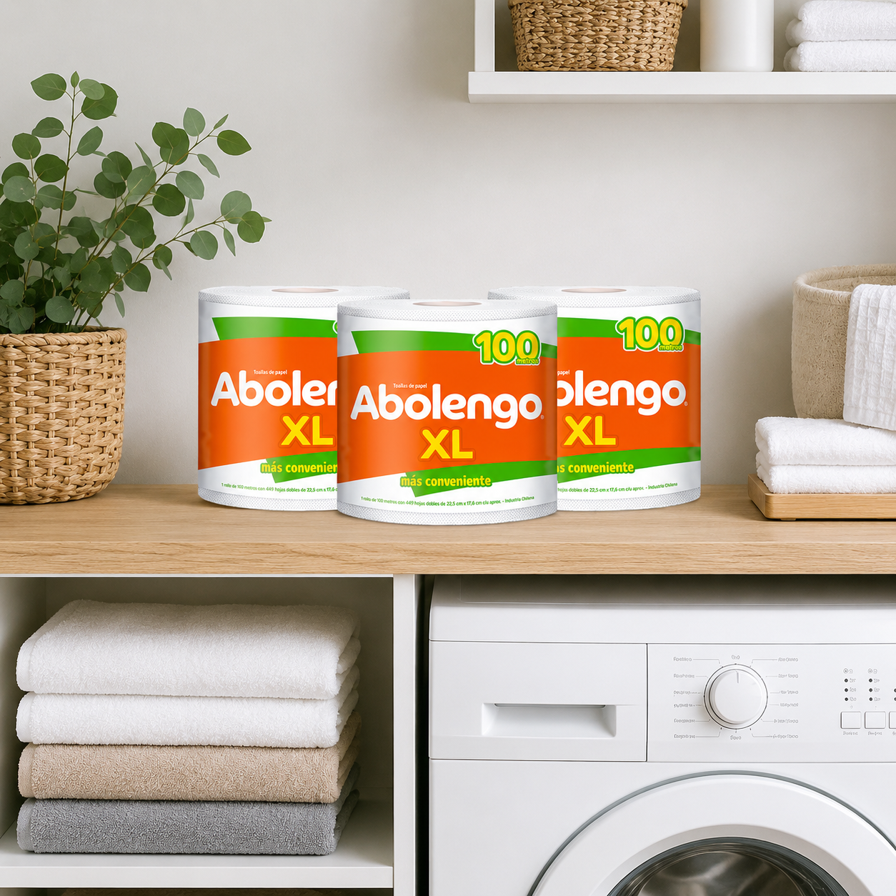 3 Paquetes Toalla de Papel Abolengo XL 1 un 100 mt-2