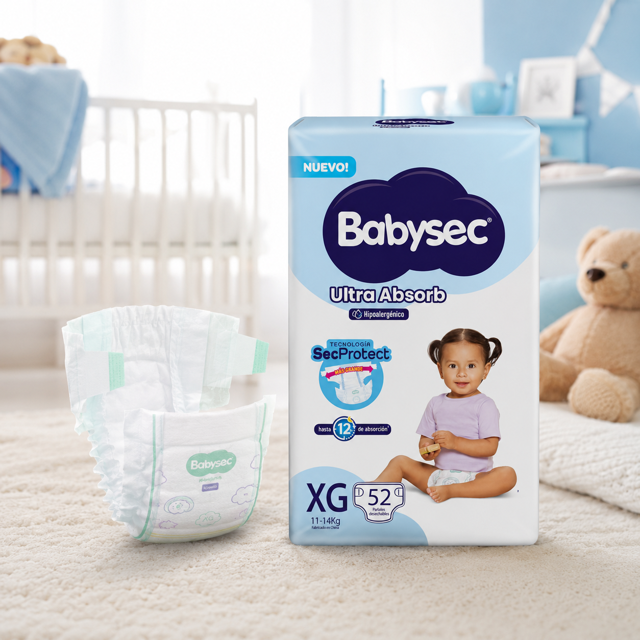 Pañal de Bebé Babysec Ultra Absorb XG 52un-2