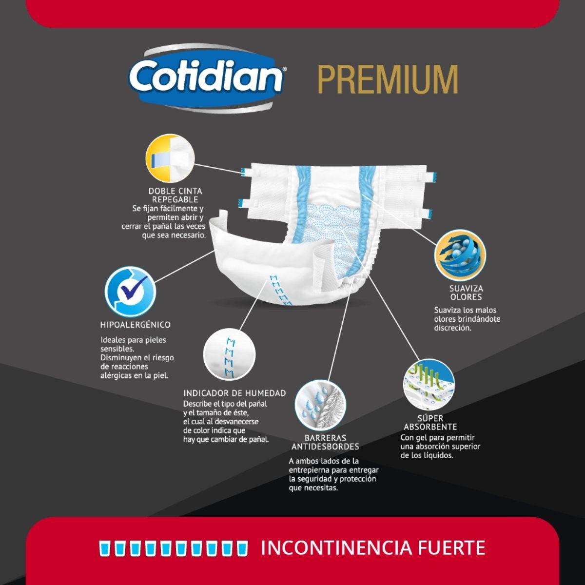 Pañales Adulto Cotidian Premium Incontinencia Fuerte 20 un M-3