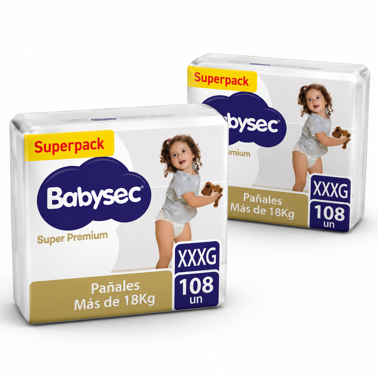 Pack 2 Pañal de Bebé Babysec Super Premium 108 un  XXXG-0