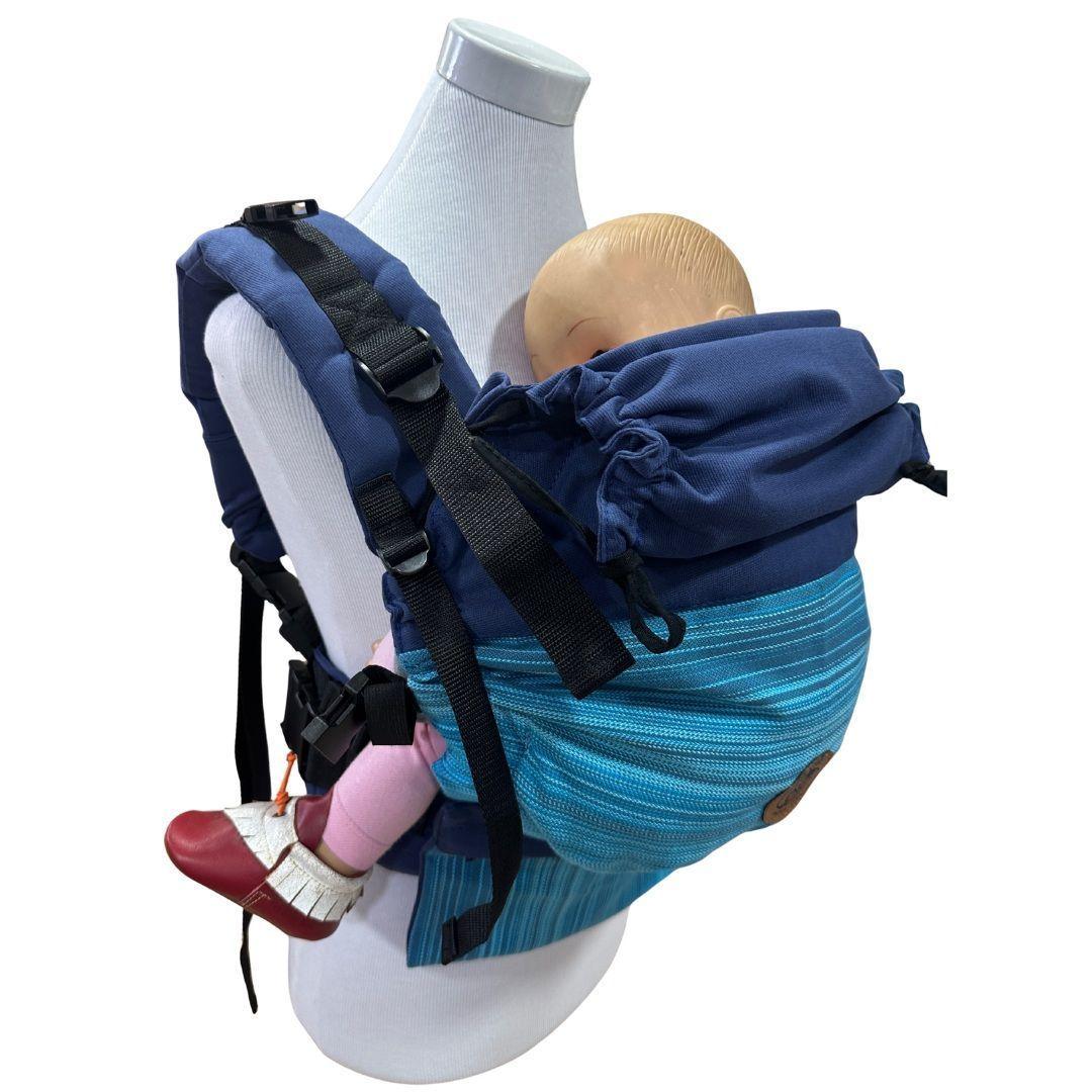 Mochila Primera Etapa Azul Francia Fular Líneas Celestes -0