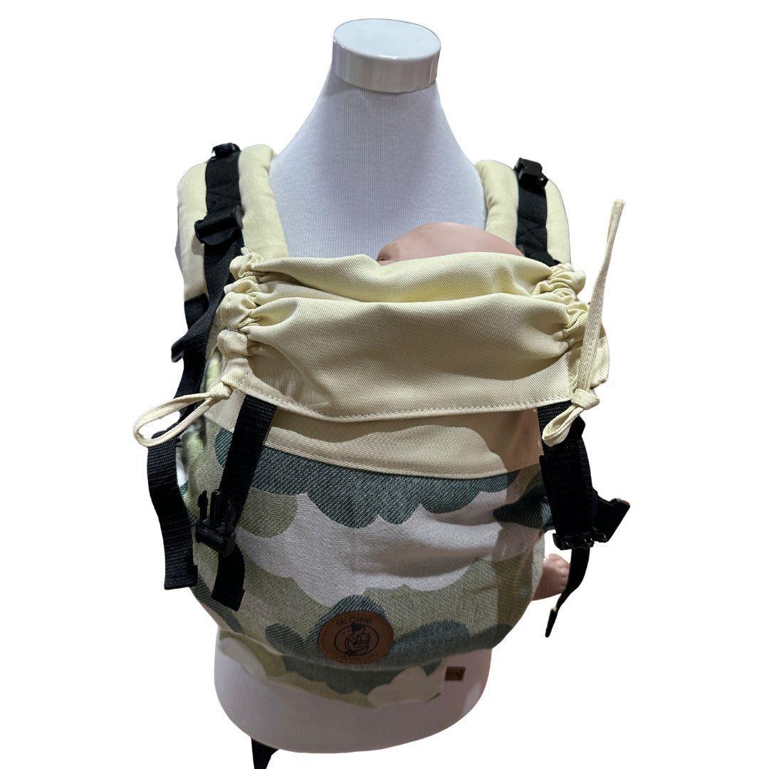 Mochila Primera Etapa Vainilla Fular Nubecitas Verdes-0