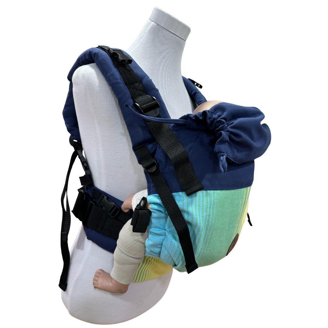 Mochila Primera Etapa Azul Francia Fular Verde Amarella-1