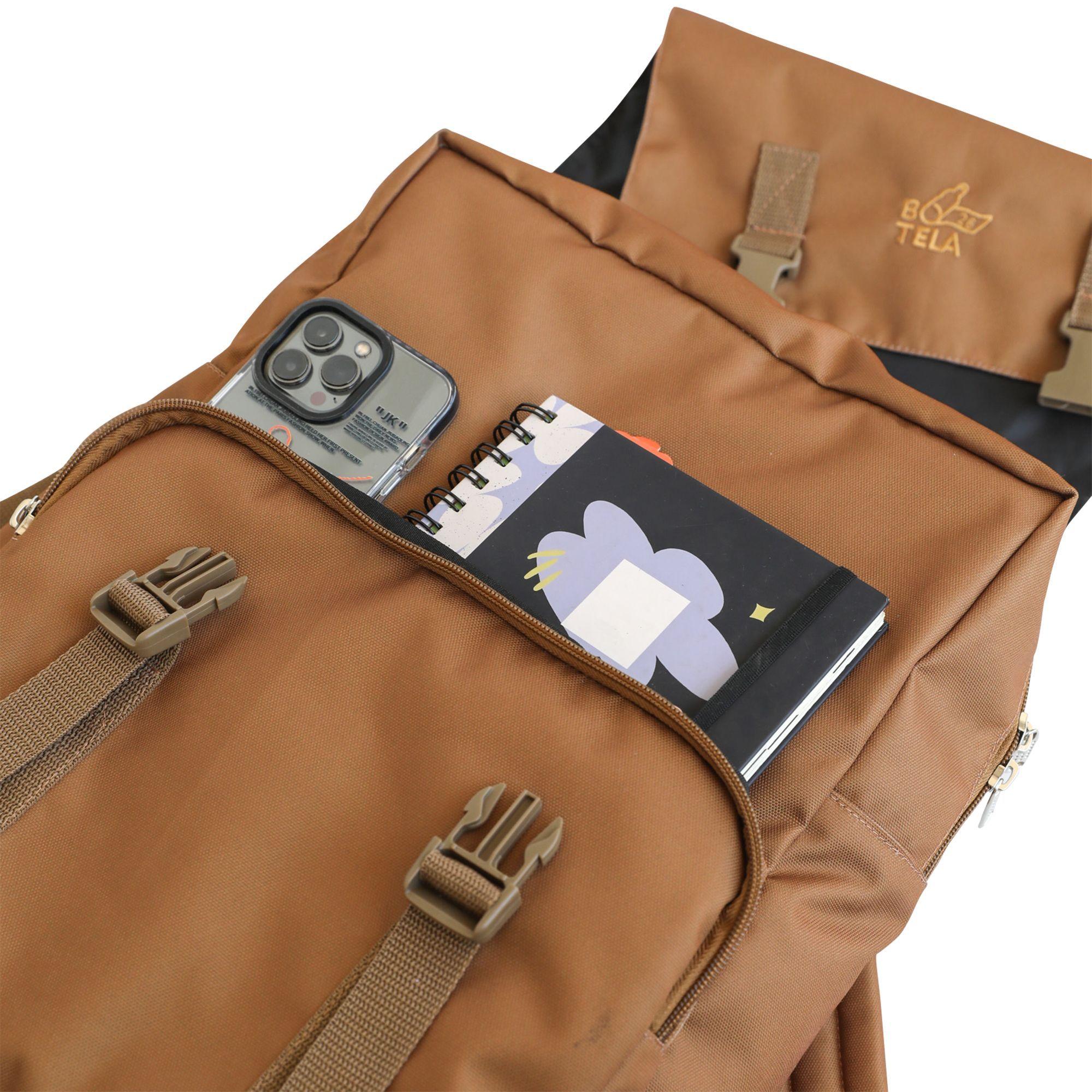 Mochila notebook 15" sustentable café Botela-5