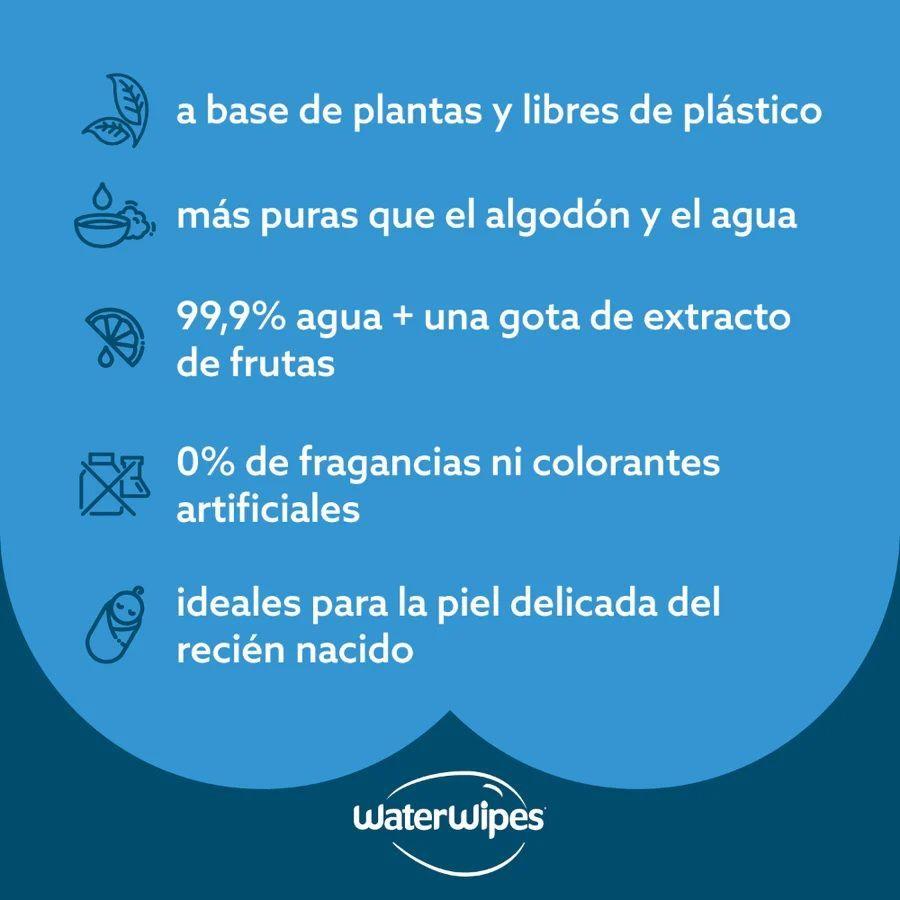 Toallitas Húmedas Biodegradables 60 unidades 99 % Agua Pura-2