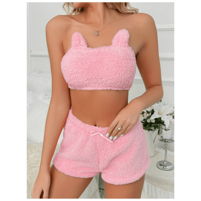 Conjunto Mujer Top Bandeau Sin Tirantes + Shorts 2 Piezas-0