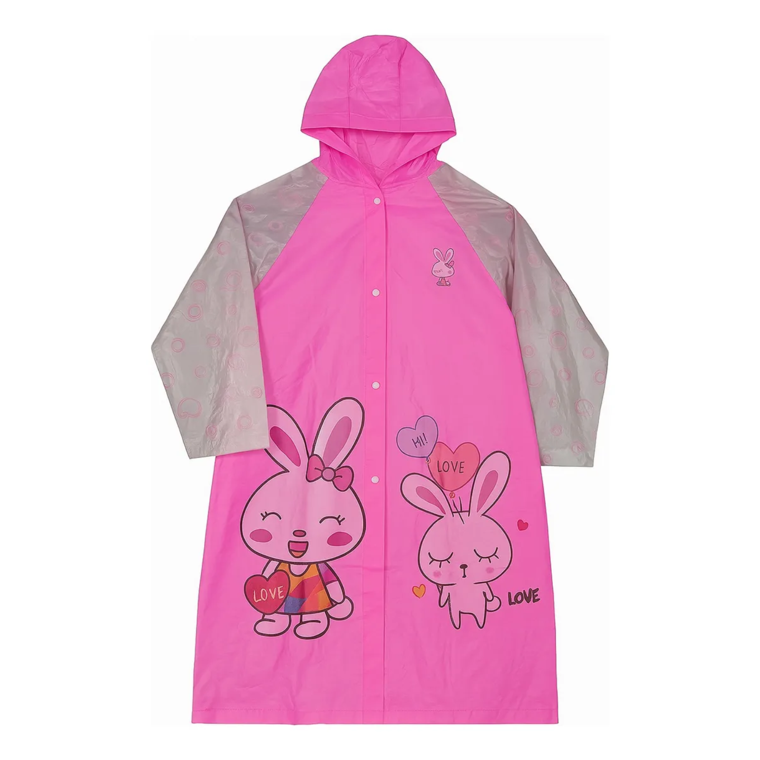 Capa De Lluvia Impermeable Infantil Con Capucha Y Botones-3