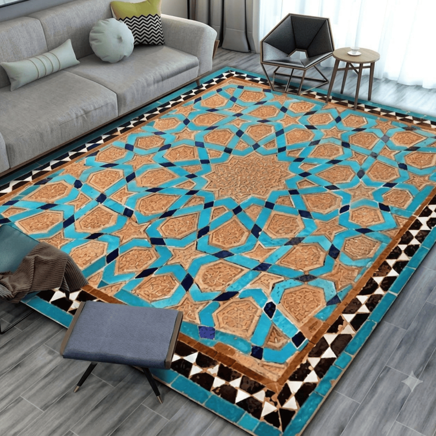 Alfombra 200x240 Cm Antideslizante Textura Piel De Durazno-0