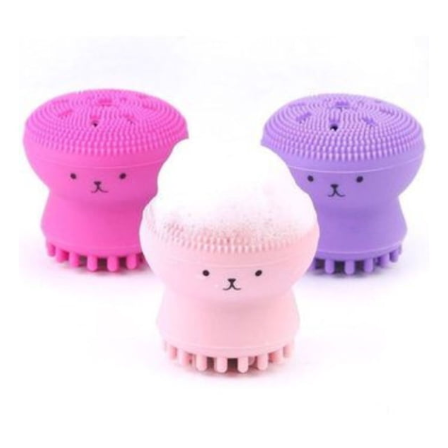 Pack 3 Cepillos Limpiadores Faciales Pulpo Silicona Exfoliante-2