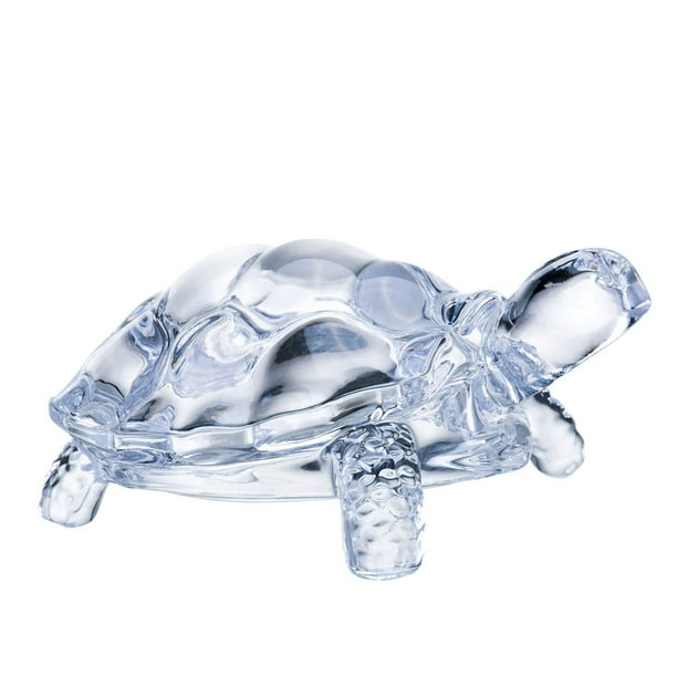 Set 2 Tortugas De Vidrio Decorativas Grande Y Pequeña Transparente-6