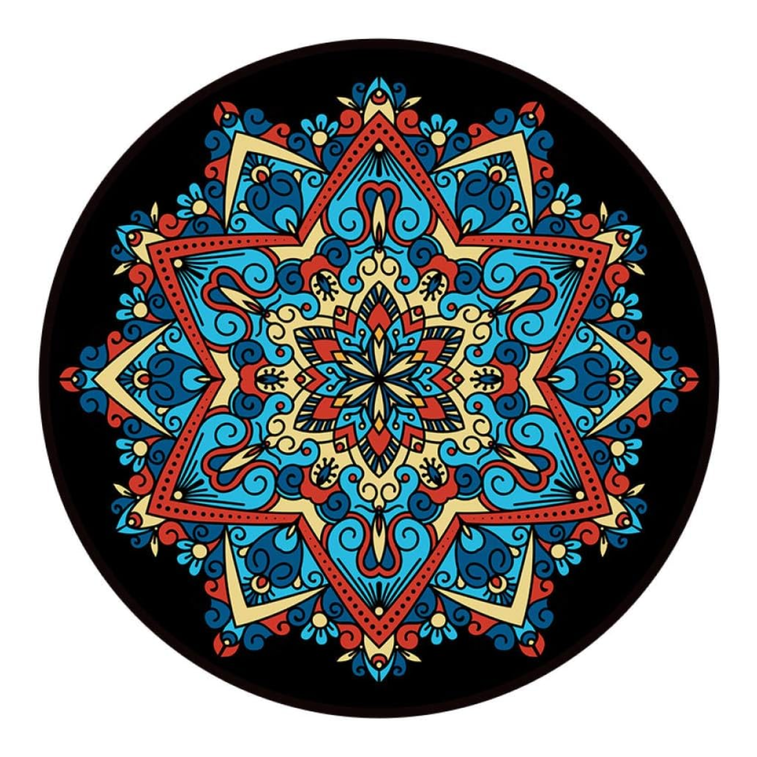Alfombra Antideslizante Redonda 200 Cm Piso Hogar Decorativa D5-2